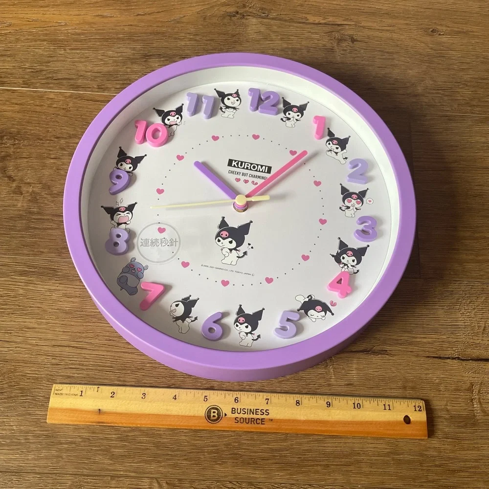 One Left! KUROMI (Sanrio)-NWT Large Character Wall Clock